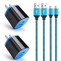Android Phone Wall Charger Micro USB Cable, Charger Head Charge Block with 6ft Fast Charging Cord Compatible for Samsung Galaxy S7 S6 Active J3 S5 S2