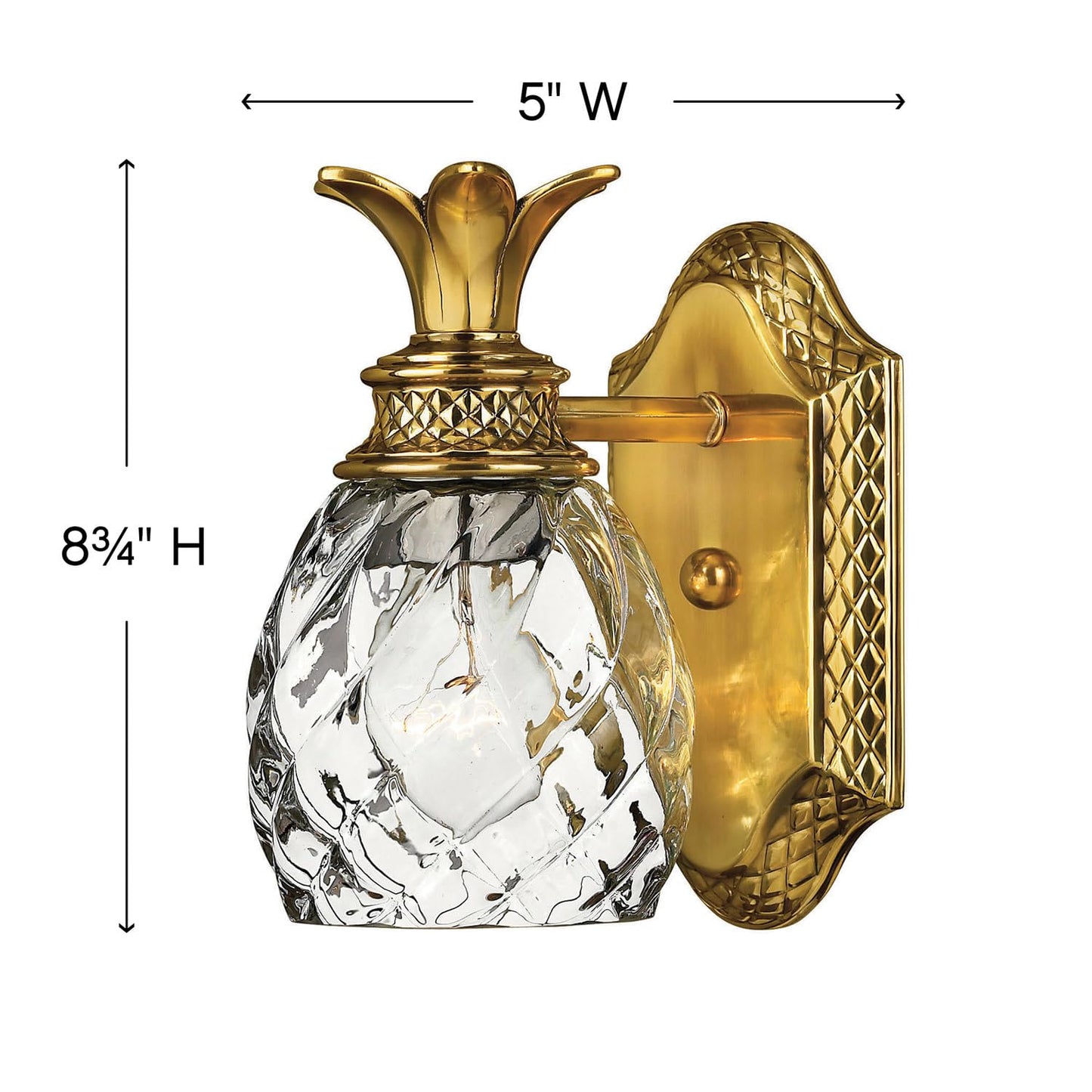 Hinkley Plantation Tropical One Light Bathroom Vanity Fixture, Burnished Brass