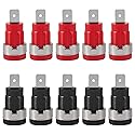 QCCAN 10PCS Black and Red 4mm Banana Female Jack Connector Banana Binding Post Panel Mount Adapter for 4mm Banana Plug Connectors (B Style)
