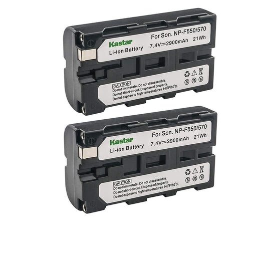 Kastar NP-F570 Battery (2-Pack) Replacement for Sony L Series InfoLithium Battery NP-F570, NP-F550, NP-F530, NP-F330 and Sony DCRVX2100, HDRFX1