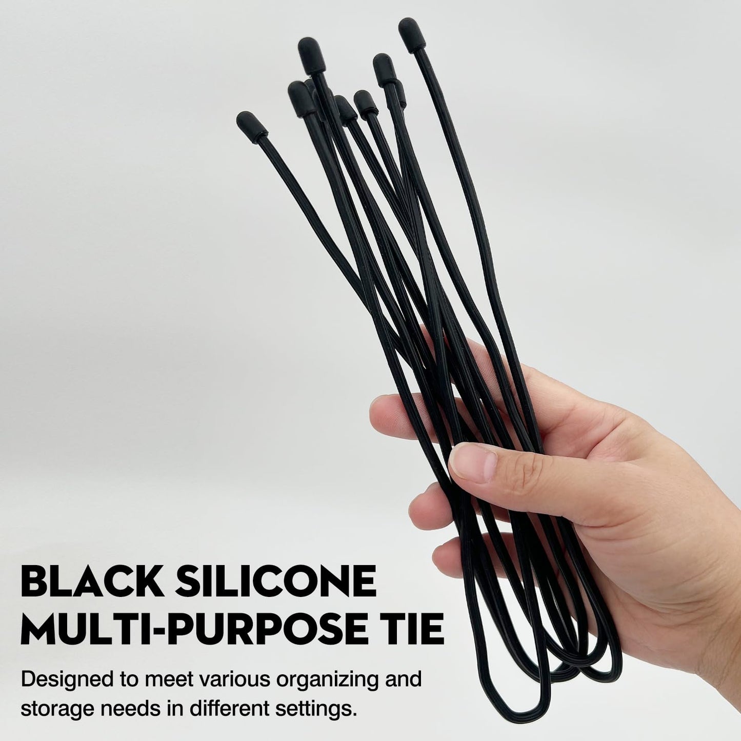 5-Pack 18-Inch Silicone Cable Ties - Reusable Flexible Cord Organizers with Steel Core for Home, Office, Kitchen & Travel (4mm Diameter)