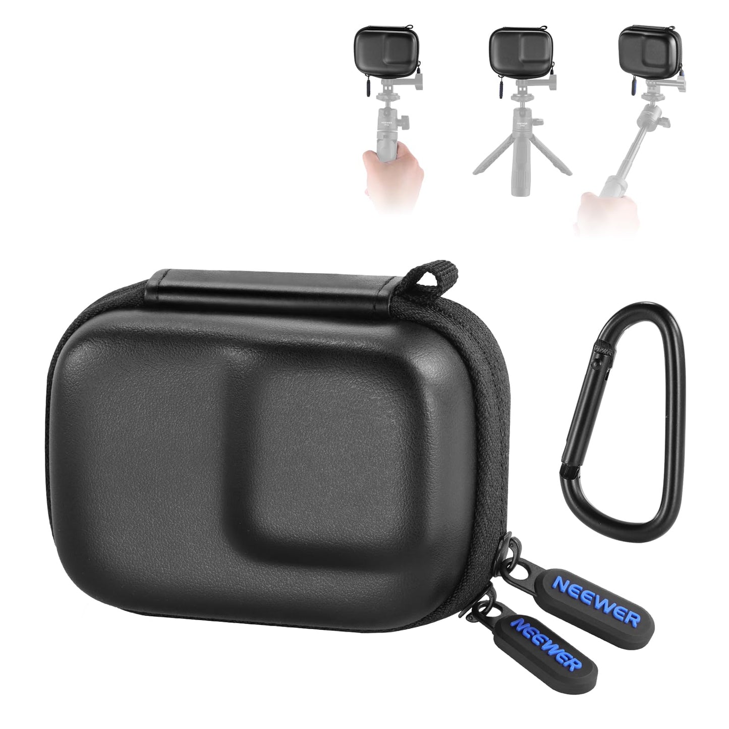 NEEWER Carrying Case Compatible with DJI OSMO Action 5 Pro 4 3, Small Travel Protector Storage Bag with Carabiner Compatible with GoPro Hero 13 12