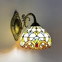 YIYIBYUS Wall Lamp Sconce Handcraft Stained Glass Wall Sconces Lighting Fixture Wall Lamps Indoor Lighting Fixture E27 Bulb Base Wall Light