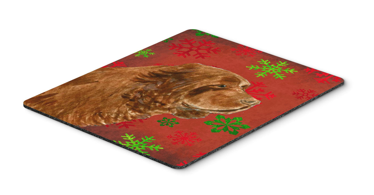 Caroline's Treasures SS4717MP Sussex Spaniel Red Green Snowflake Holiday Christmas Mouse Pad, Hot Pad or Trivet for Home Office Gaming Working
