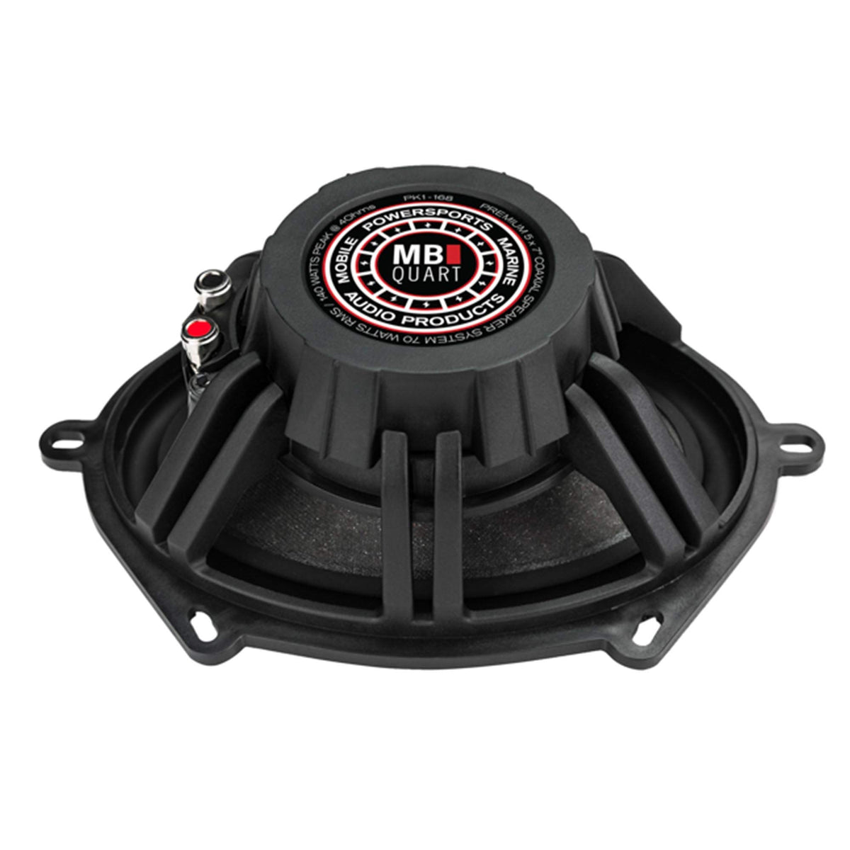 MB Quart PK1-168 Premium Car Speakers (Black, Pair) - 5x7-6x8 Inch Coaxial Speaker System, 220 Watt, 2-Way Car Audio, 4 OHMS (Grills Not Included)