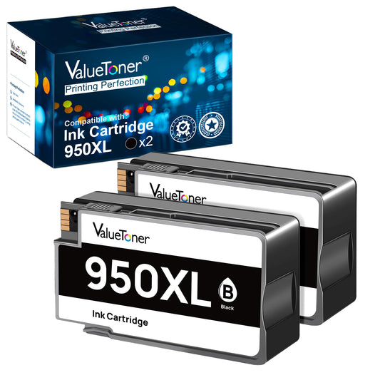 Valuetoner Compatible Ink Cartridge Replacement for HP 950 950 XL High Yield for Officejet Pro 8600 8620 8100 8615 8630 8610 8660 Printer (2 Black