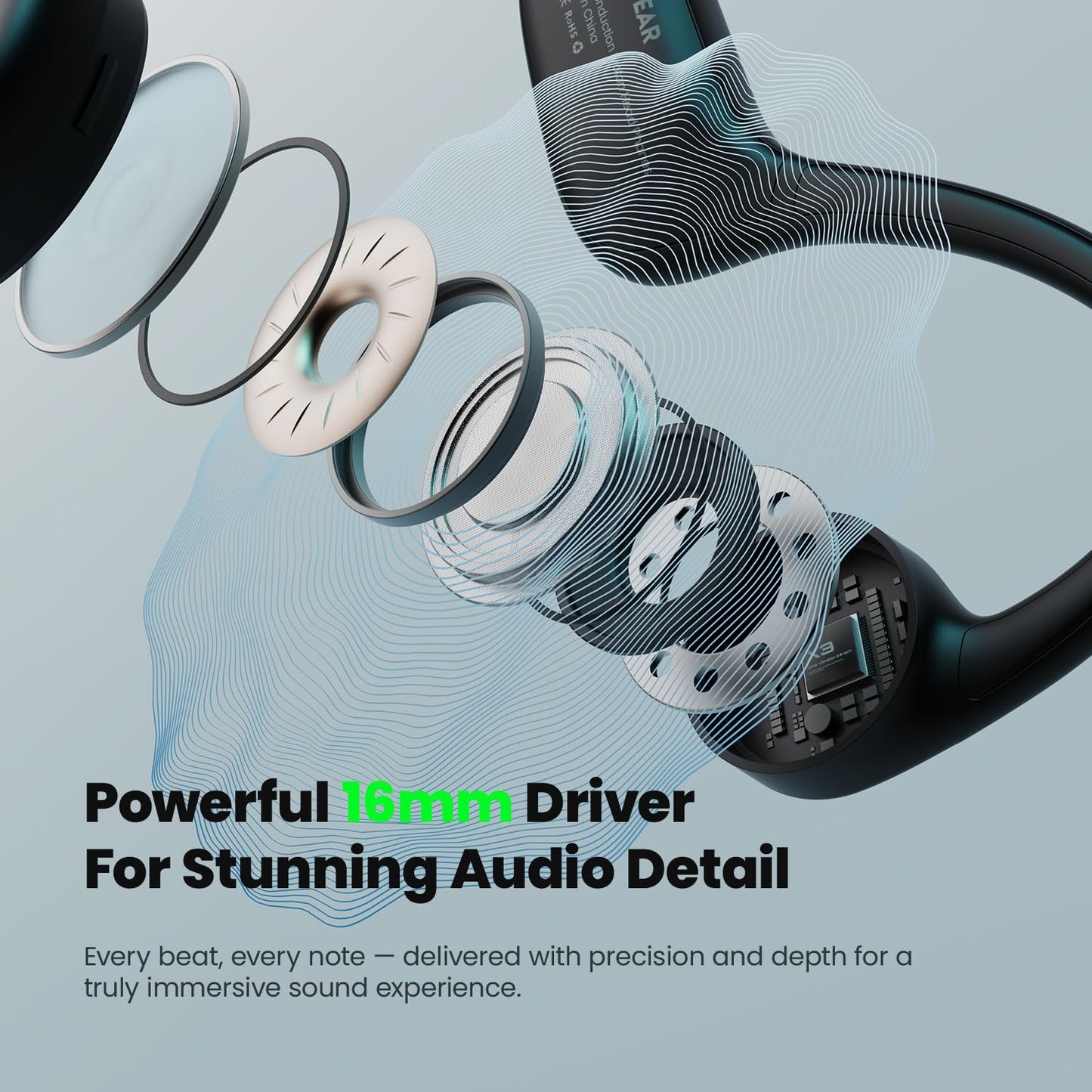 Bone Conduction Headphones,Bluetooth V6.0 Bone Conduction Earbuds with Mic,Open Ear Headphones 12Hrs Playtime,Wireless IPX5 Waterproof Sport Headphone