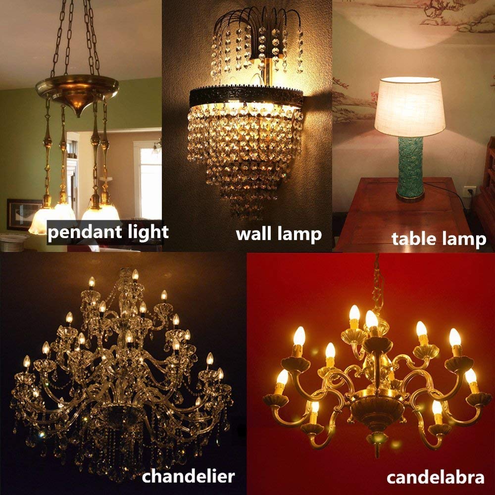 BRIMAX 4W E12 Candelabra LED Bulbs,Dimmable B11 Candle Bulb 2700K,6 Pack