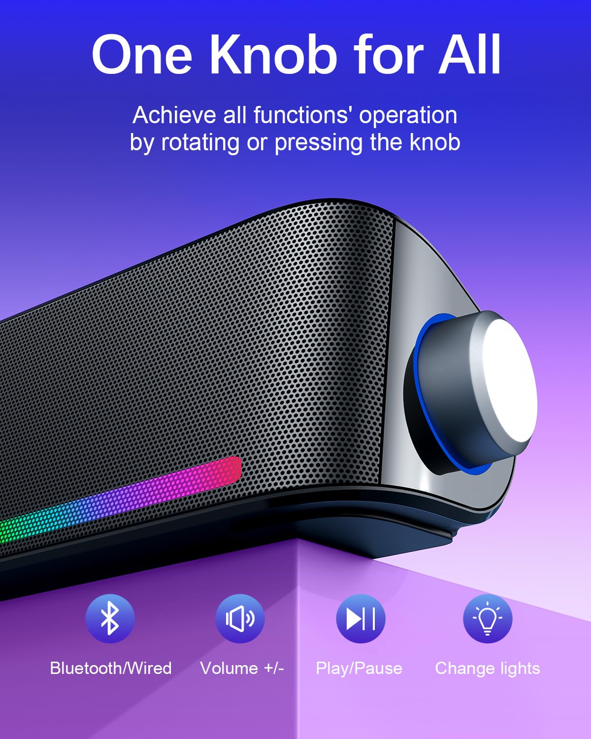 Nylavee Computer Speakers for Desktop, PC Sound Bar with Bluetooth and AUX