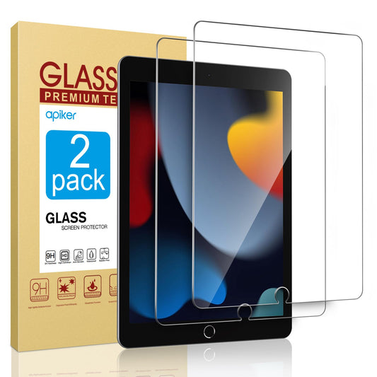 apiker Screen Protector for iPad 9th 8th 7th Generation 10.2 inch 2 Pack