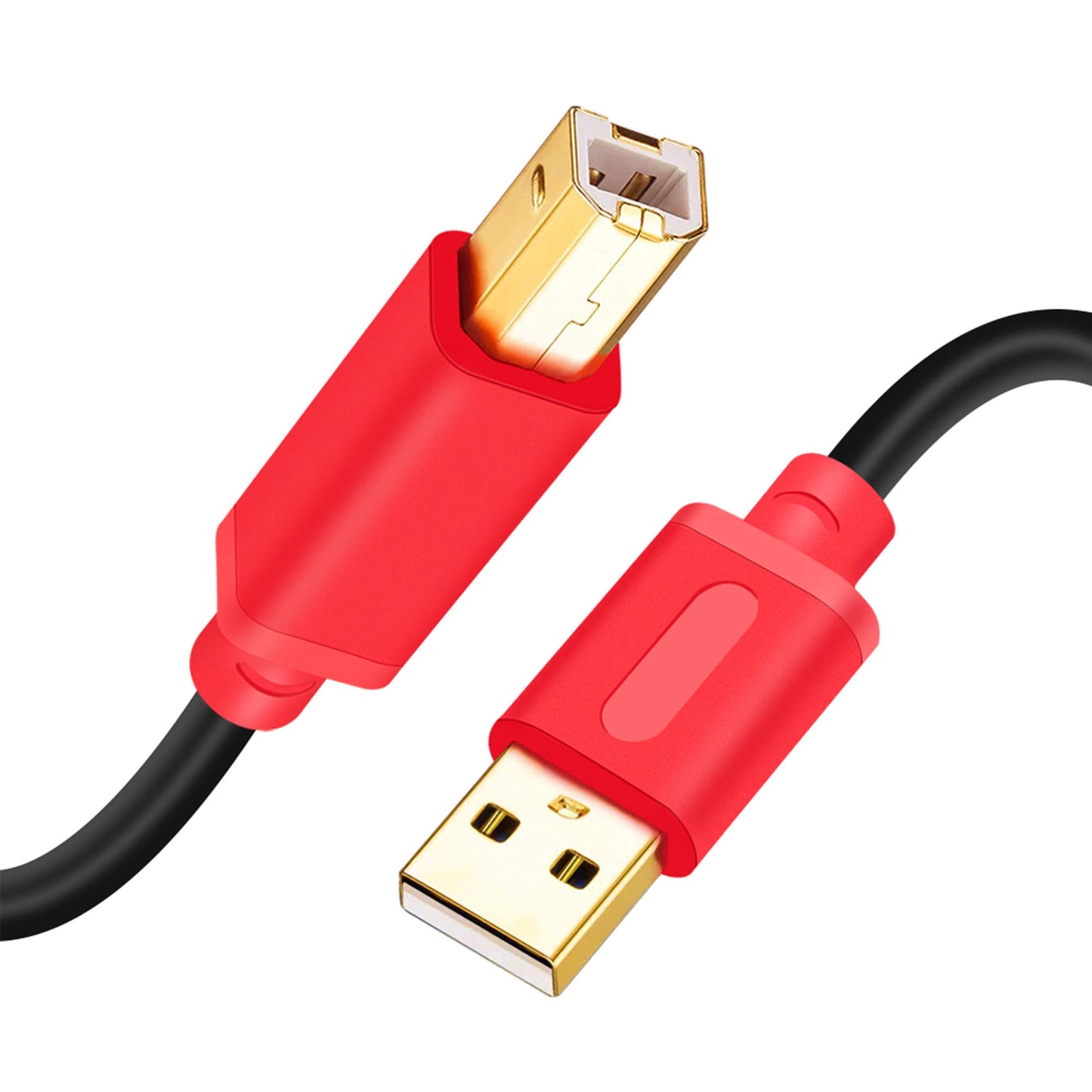 Tan QY Printer Cable 12Ft, USB 2.0 High Speed Gold-Plated Connectors Printer Scanner Cable Cord A Male to B Male for HP, Canon, Lexmark, Dell, Xerox