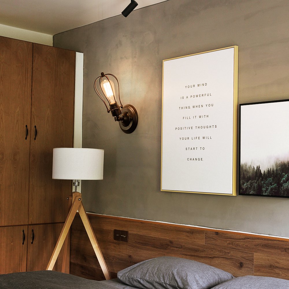 LULING Industrial Wall Sconce Vintage Lighting Adjustable Lamp Rustic Wire Metal Cage Wall Light Shade Edison Style Antique Fixture Porch Mirror (No