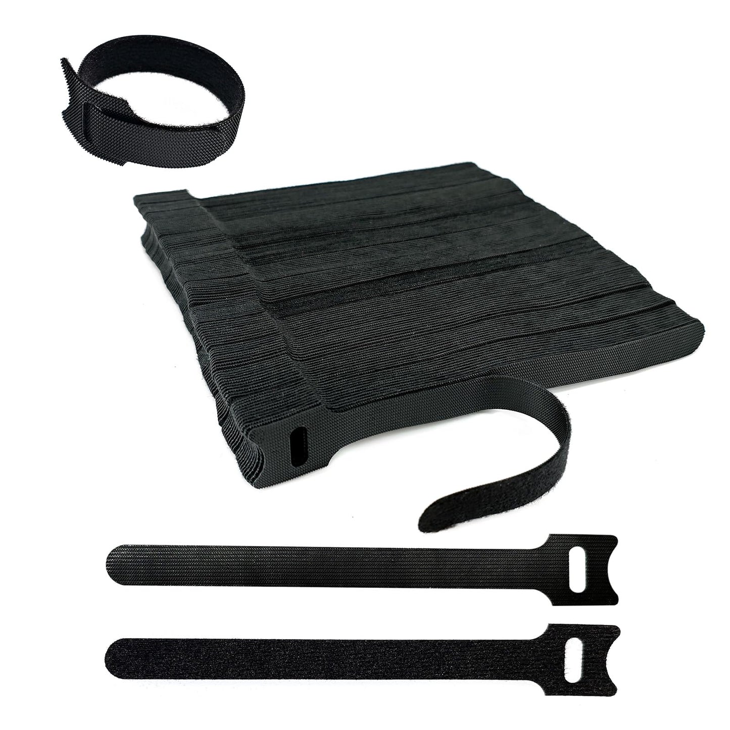 130-Pack Reusable Cable Management Straps, 6 Inch Self-Adhesive Hook & Loop Cord Organizers for Wires, Adjustable Cord Wrap Ties