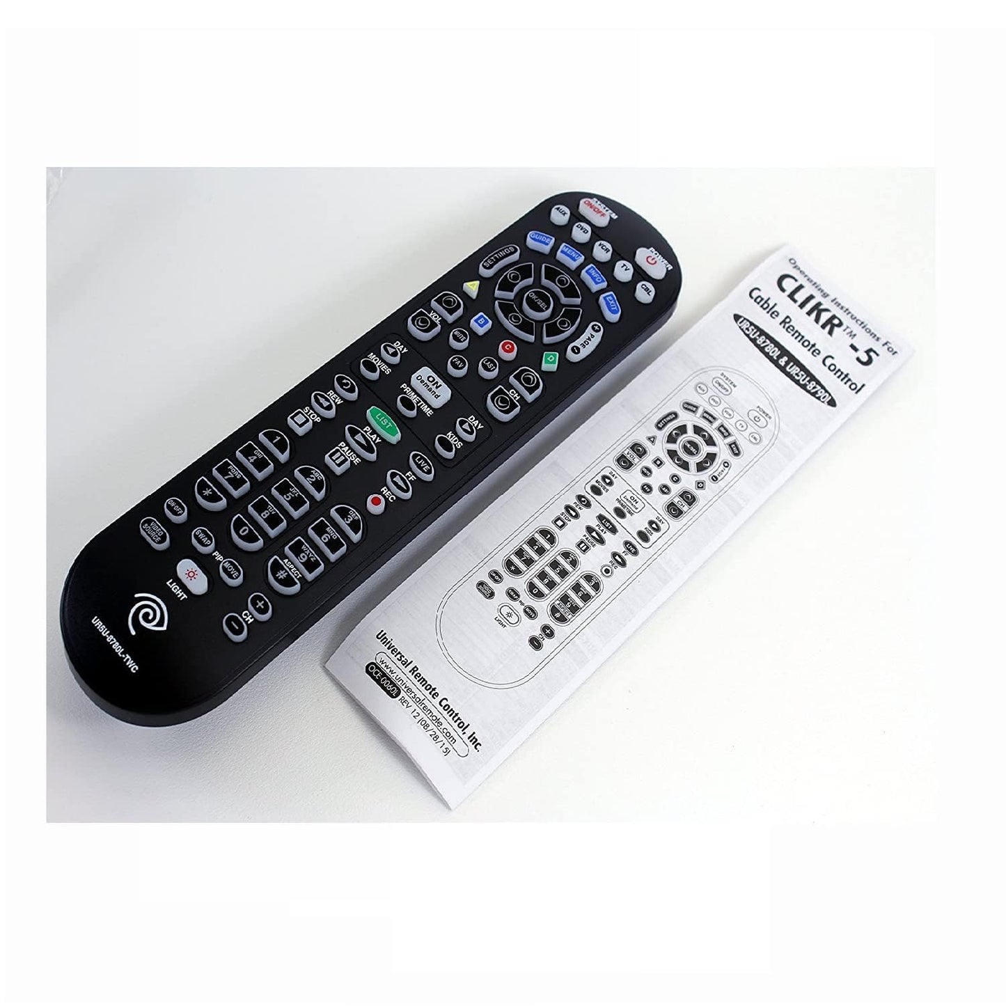 Charter Spectrum TV Remote Control TIME Warner CLIKR-5 UR5U-8780L New | Compatible with Time Warner, Brighthouse and Charter Cable Boxes | keypad