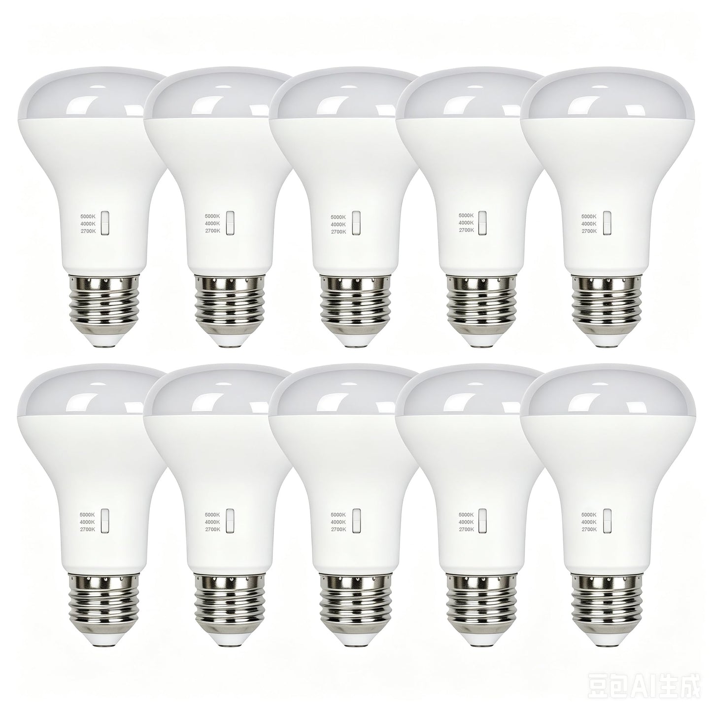 yayutelight 10 Pack 3CCT BR20 LED Bulb, Warm White 2700K LED Dimmable 4000K 5000K BR20 50 Watt 60W Replacement 8W Floodlight LED Bulbs Medium Base