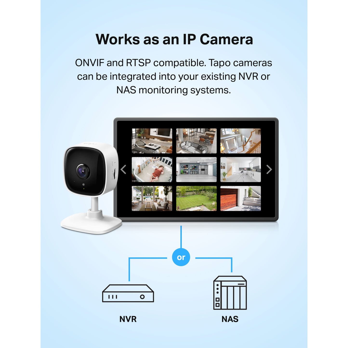 Tapo 2K Indoor Wired Security Camera - Works as a Baby Monitor & Pet Camera, Person/Motion/Baby Cry Detection, 2-Way Audio, Siren, Subscription-Free