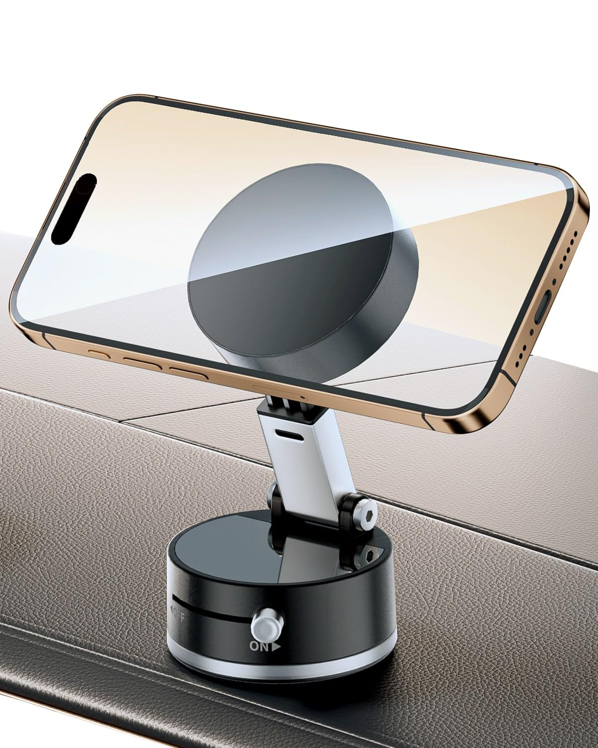 Oceavity Vacuum Suction Cup Phone Mount, Strong Magnetic Multi-Directional Adjustable Foldable Phone Holder for Your Car Gym Mirror Shower Content