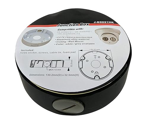 Kenuco Junction Box/Mounting Base hik-Compatible Turret Camera DS-2CD23x2 (2 Pack, Black)