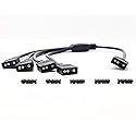 Micro CONNECTORS 30 cm (11.81 Inches) 3-Pin Addressable RGB (ARGB) 1 to 4 Splitter Cable - 30cm with Male Pins