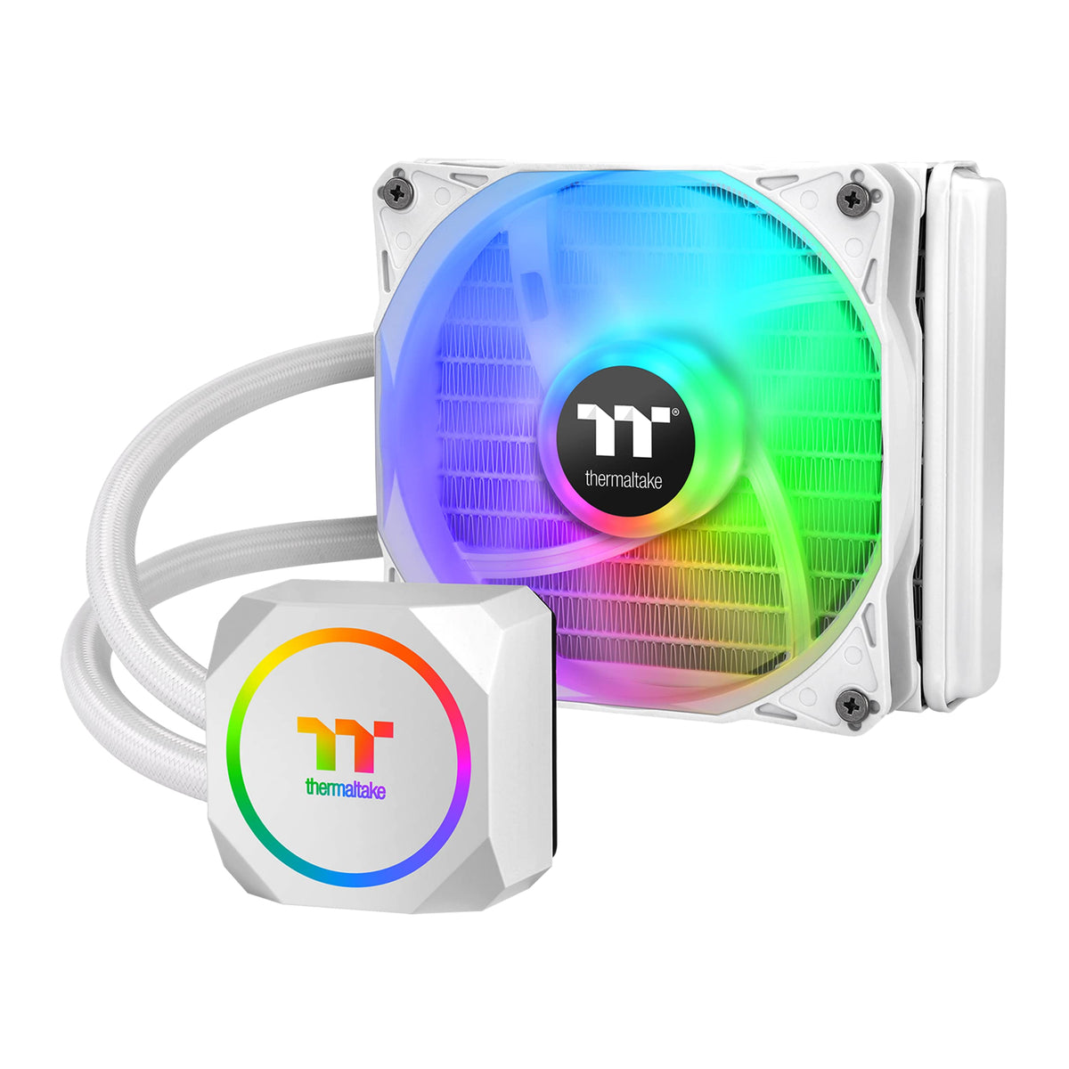 Thermaltake TH120 ARGB Motherboard Sync Snow Edition Intel LGA1700 Ready/AMD AM5 All-in-One Liquid Cooling System 120mm High Efficiency Radiator CPU