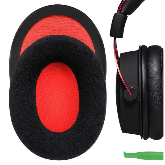 Geekria Comfort Velour Replacement Ear Pads Compatible with HyperX Cloud III/II/Flight/Flights/Stinger/Alpha/AlphaS Headphones, Ear Cushions (Black
