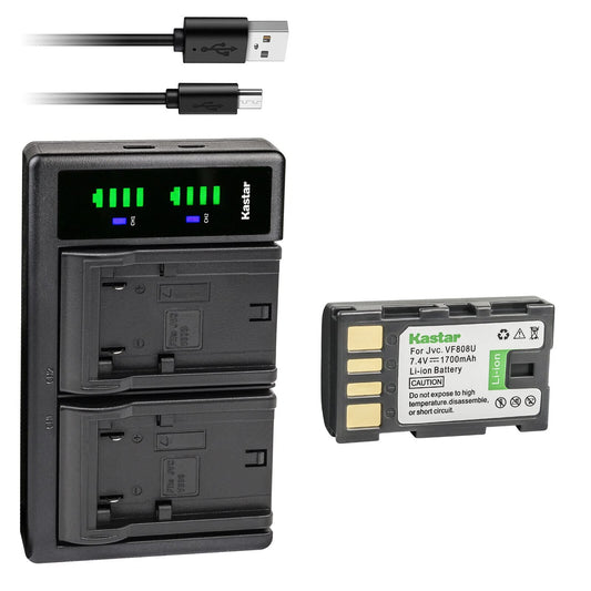 Kastar 1-Pack Battery and LTD2 USB Charger Replacement for JVC GZ-MG335US GZ-MG335W GZ-MG335WUS GZ-MG340 GZ-MG340B GZ-MG340BUS GZ-MG35 GZ-MG36