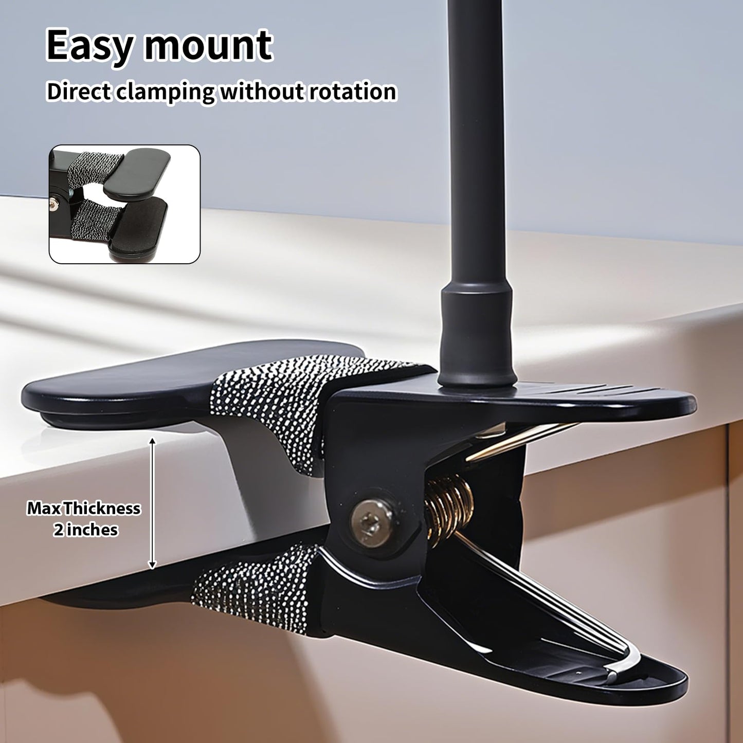 Kuryai Gooseneck Bed Phone Holder, Flexible Long Arm Clip On Phone Holder for Bed, Desk, Headboard, Bedside, 360 Adjustable Cell Phone Clamp Mount