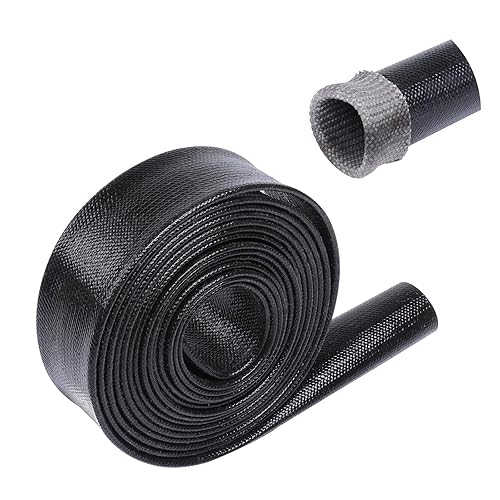 FOURUB Heat Resistant Wire Sleeve, Silicone Fiberglass Wire Cable Sleeve, Soft & Flexible (Up to 380°F), Black (3/8" ID, 20Ft)