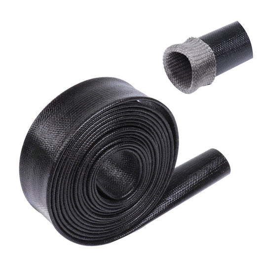 FOURUB Heat Resistant Wire Sleeve, Silicone Fiberglass Wire Cable Sleeve, Soft & Flexible (Up to 380°F), Black (3/8" ID, 20Ft)