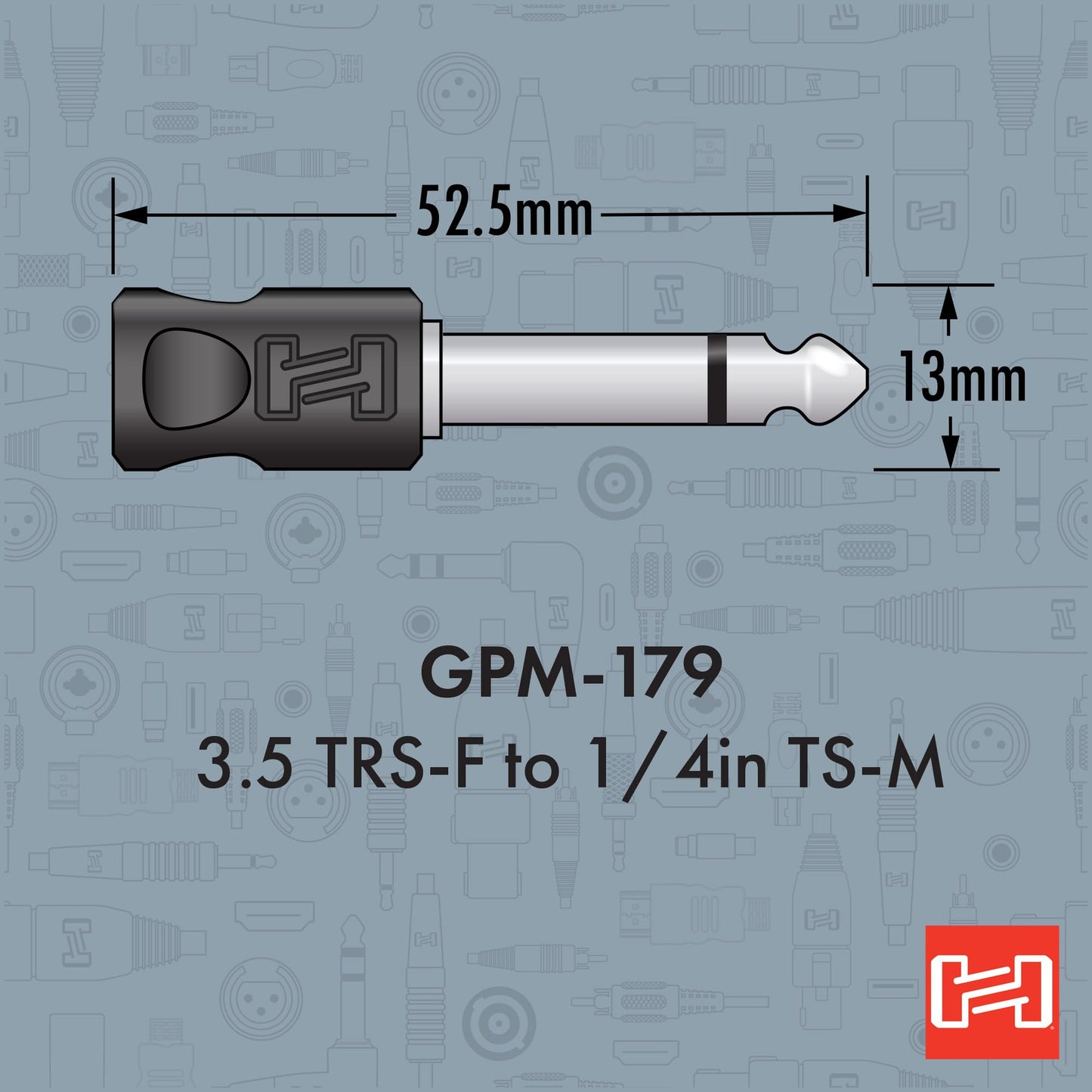 Hosa GPM-179 3.5 mm TRS to 1/4 Inch TS Adaptor