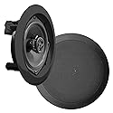 PYLE PDIC61RDBK In-Wall/In-Ceiling Dual 6.5" Speaker System, 2-Way, Flush Mount, Black (Pair)