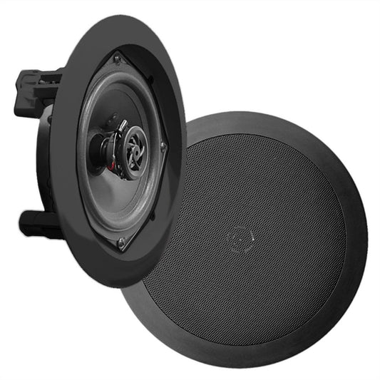 PYLE PDIC61RDBK In-Wall/In-Ceiling Dual 6.5" Speaker System, 2-Way, Flush Mount, Black (Pair)
