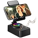 Cell Phone Stand with Wireless Bluetooth Speaker, LED, Anti-Slip Base HD Surround Sound,Perfect for Home/Outdoor with Bluetooth Speaker for Desk
