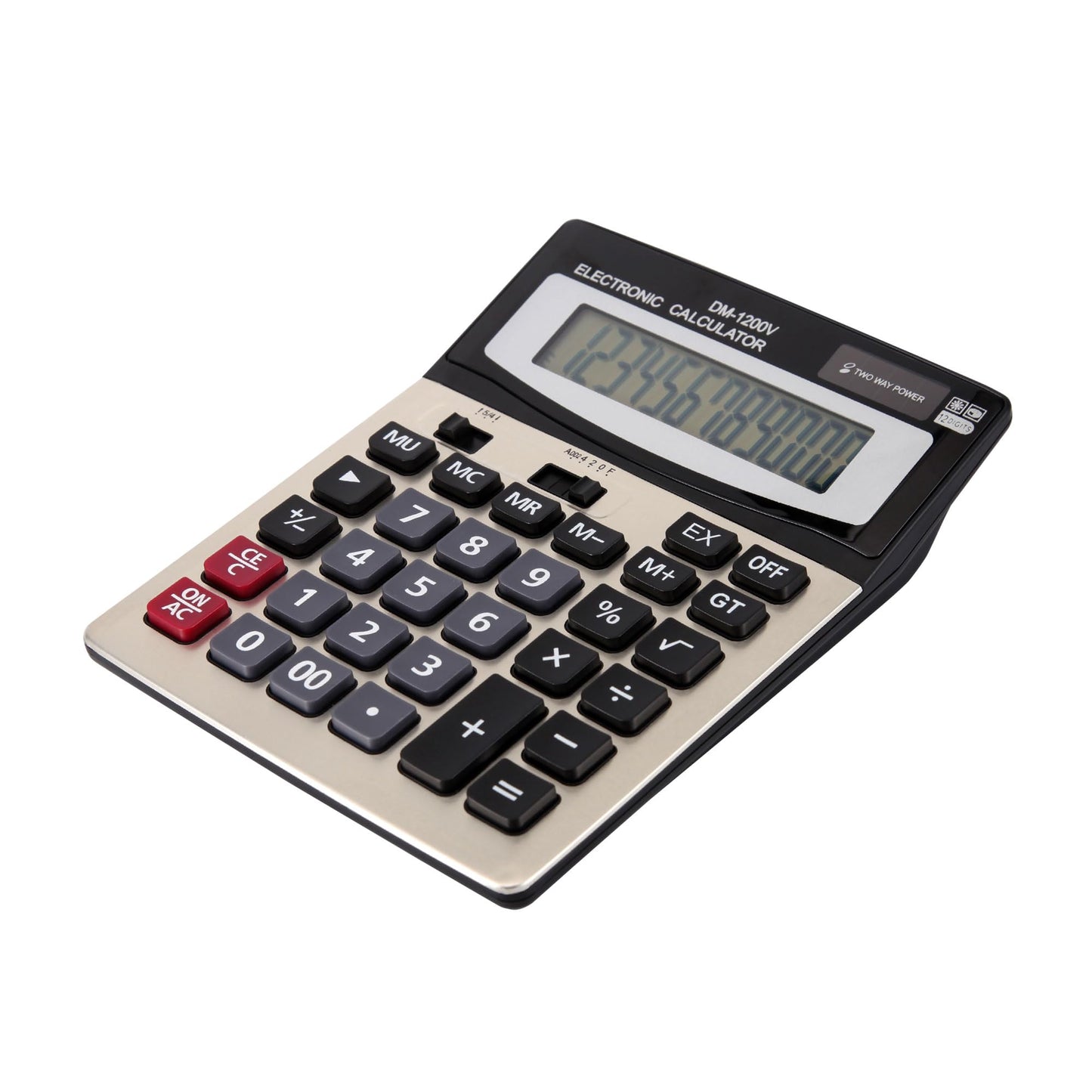 Large Desktop Calculator with 12-Digit Widescreen Display and Large Plastic Buttons for Easy Operation and Viewing
