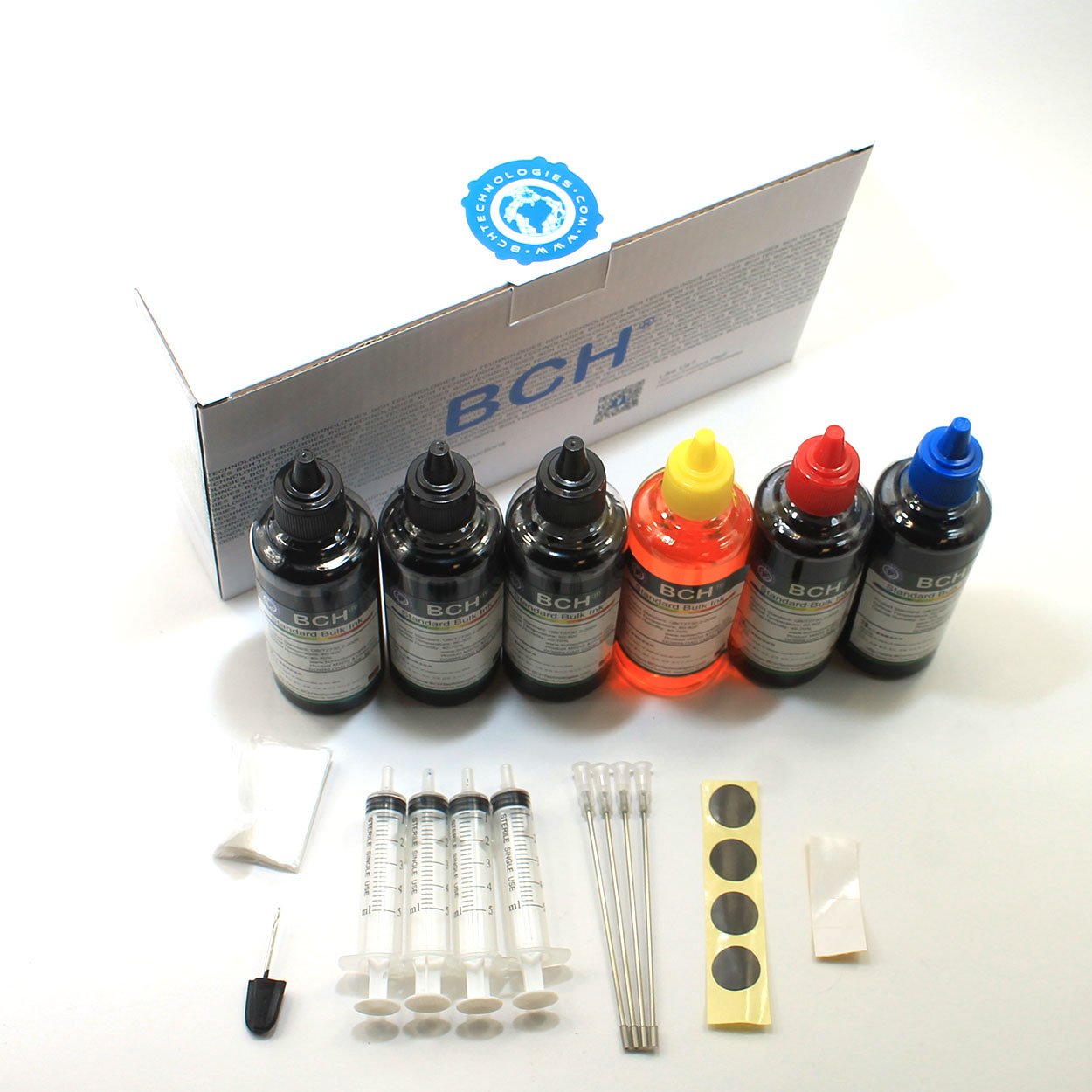 BCH Standard Printer Refill Ink Kit - 600ml Bulk Dye Ink (3X Black, Cyan, Magenta, Yellow) - UV-Resistant, Vivid Colors - Compatible with HP, Epson