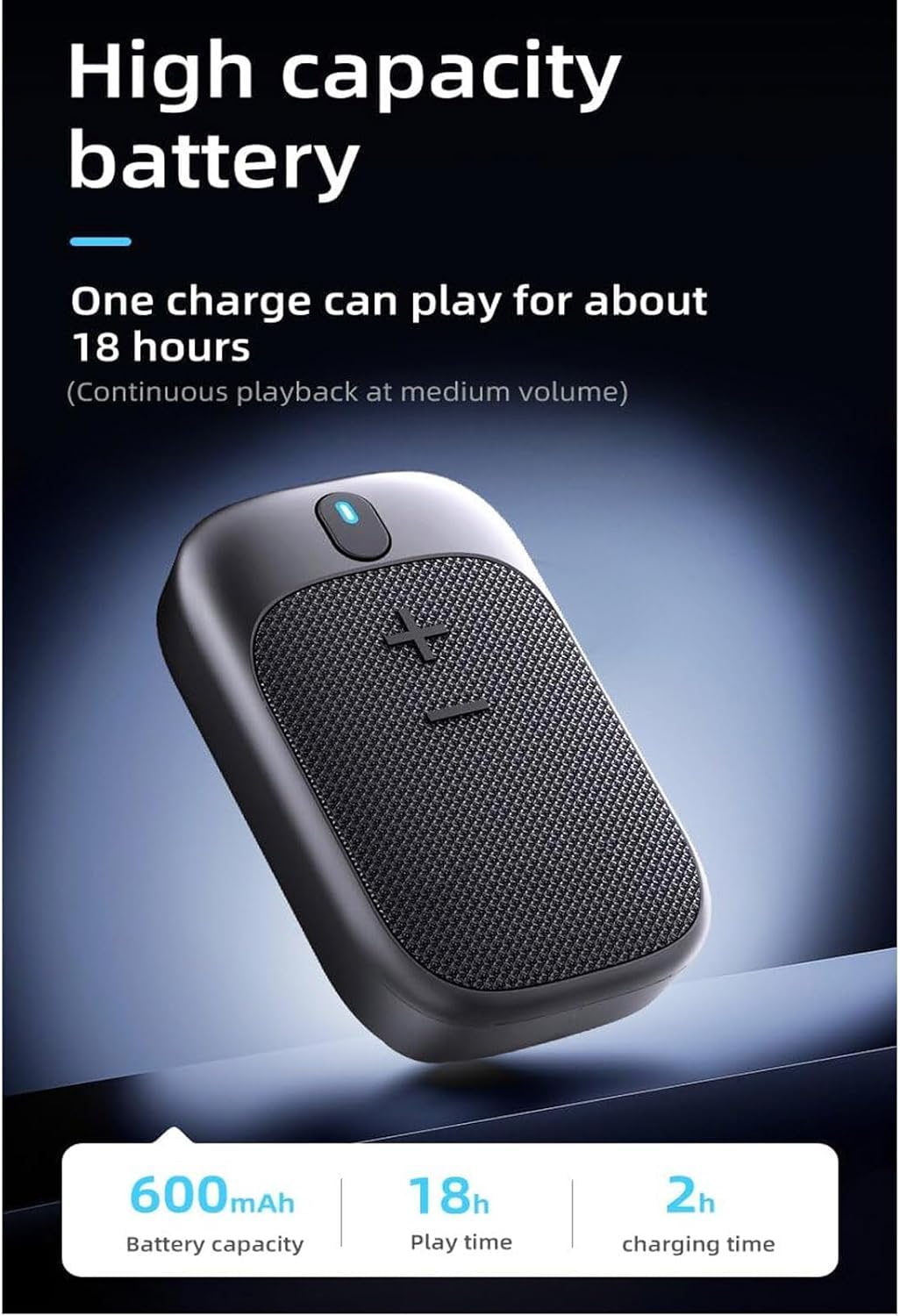 BYDGUMEI Wearable Bluetooth Speaker-miniWaterproof Speaker Cip Type - Buit-in Microphone forHands-Free Music and Call Functions (Blue)