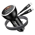 PD Fast Charging Car Charger with MFi Certified USB C Lightning Cable Carplay Cord 3.3ft, VOLPORT Auto Quick Adapter 39W Car Charger Power Delivery…