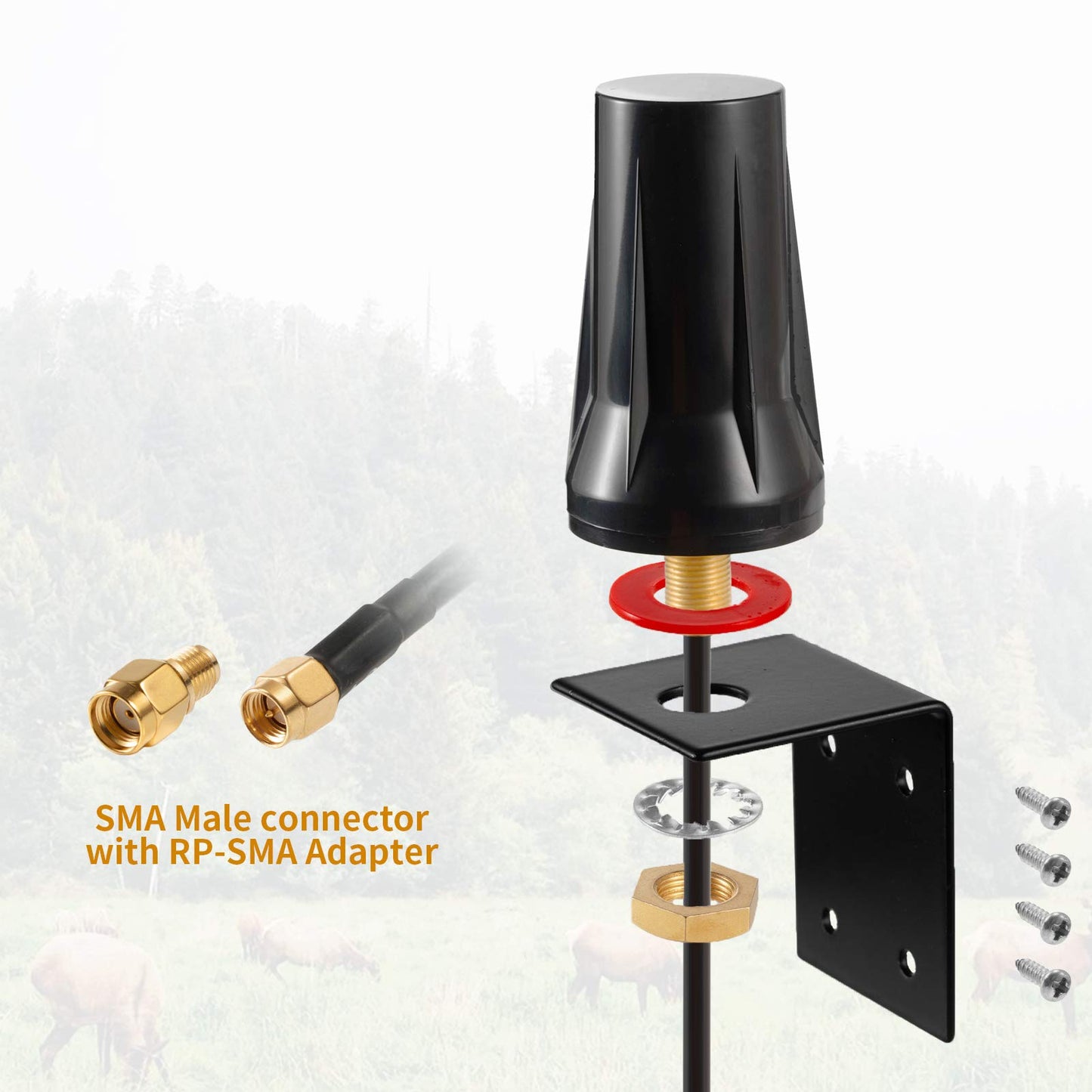 4G LTE Cellular SMA Male Waterproof Antenna Compatible with AT&T T-Mobile 4G Router Modem, for Spypoint Stealth Cam Tactacam Muddy SEHMUA Moultrie