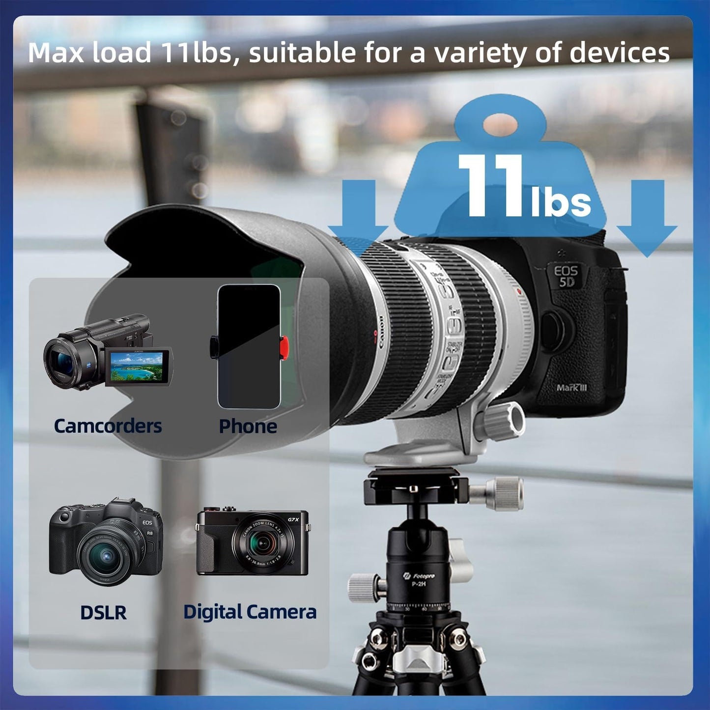 Fotopro Carbon Fiber Mini Tripod, 15 Inch /0.86 lbs Lightweight Compact Travel Tripod with 360 Degree Ball Head, QR Plate for Camera Camcorder, Load