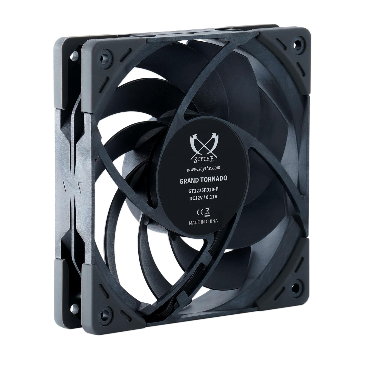 Scythe Grand Tornado 120 PWN Full-LCP Made Industry-Level Low-Noise Quiet Computer Case Fan, 120mm x 25mm, Magnetic Fluid Dynamic Bearing, 4-Pin