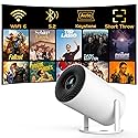 [Electronic Focus with Short Throw] PANSEBA Mini Projector with WiFi 6 and Bluetooth, Auto Keystone Outdoor Movie Projector, Big Screen Home Portable