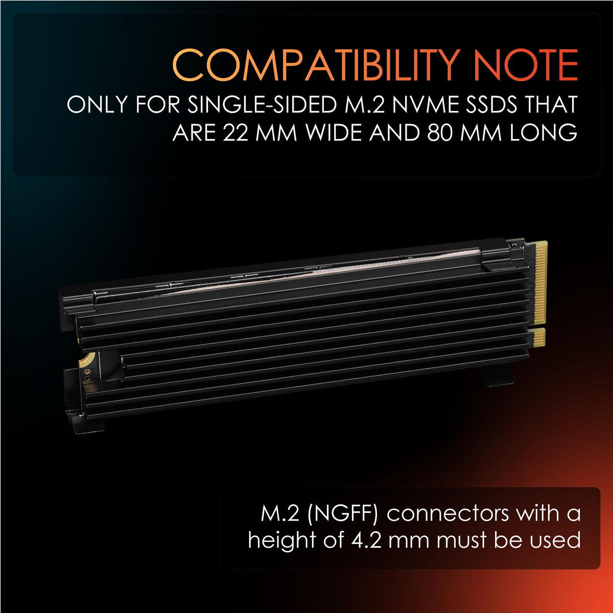 Thermal Grizzly NVMe M.2 SSD Cooler - Including 2X Matching Minus Pad 8 Thermal Pads - Compatible with Various Manufacturers Like Samsung, Kingston