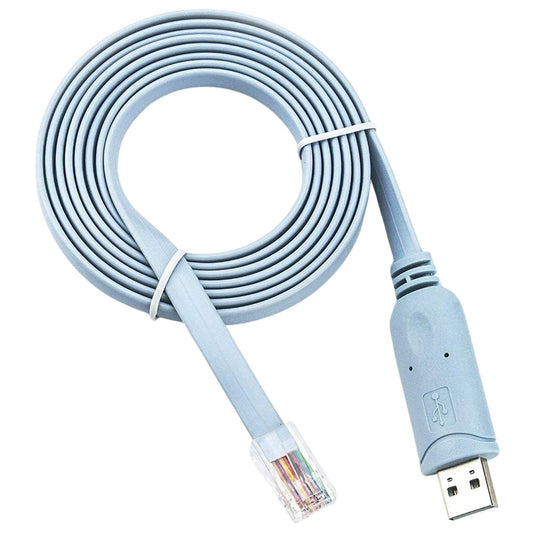 Cisco Compatible Console Cable 6ft, FTDI USB Type-A to RJ45, Cross-Platform Support Windows/Mac/Linux/RS232, Plug-and-Play USB Serial Cable for Cisco