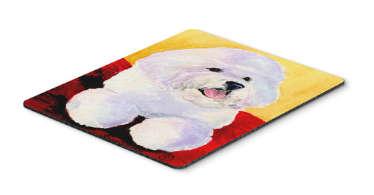 Caroline's Treasures SS8921MP Bichon Frise Mouse Pad, Hot Pad or Trivet for Home Office Gaming Working Computers Laptop Mouse Mat,Washable Large