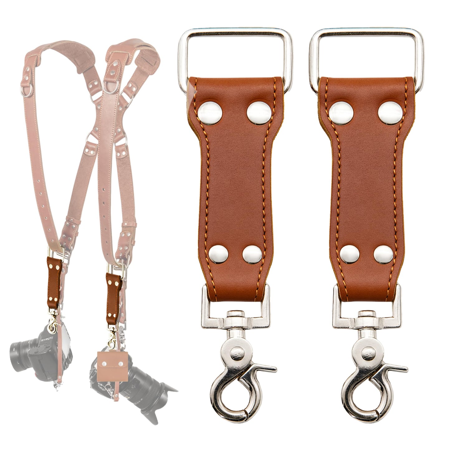 C Coiro Extra Attachments Single and Dual Camera Harness for Camera Bag, Sling Bag, Pouch, Lens Case Perfect Photography Accessories for Leather
