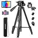 JOILCAN Camera Tripod, 68" Tablet Tripod Stand for Phone Cameras, Travel Tripods Compatible with iPad iPhone DSLR SLR Projector, Cell Phone Tripods