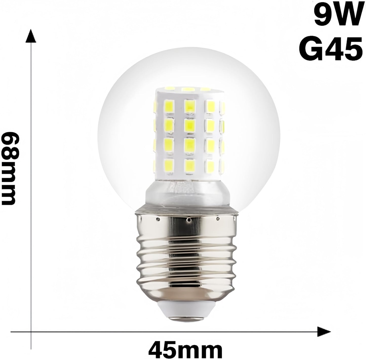 G45 LED Bulb G45 9W Mini Globe LED Bulb LED Candelabra Bulb for Ceiling Fan Decorative Lights, E26/E27 Medium Base,9W(60W