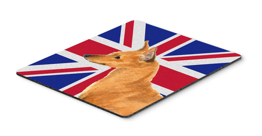 Caroline's Treasures SS4908MP Min Pin with English Union Jack British Flag Mouse Pad, Hot Pad or Trivet for Home Office Gaming Working Computers