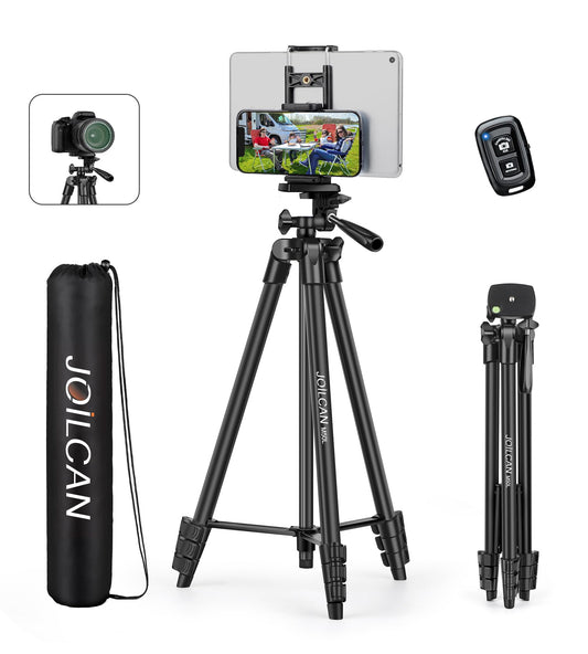 JOILCAN 67" Tripods Camera Tripod, Phone Tablet Tripod for Video Recording Vlog Photo with Remote Carry Bag, Aluminum Lightweight Travel Tripods