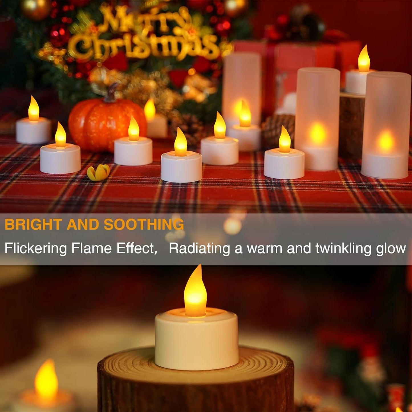 EuroFone 12PCS Flameless Candles - Rechargeable LED Tea Lights, Battery-Operated Electric Candles with Charging Base. Perfect Fake Candles for Wedding